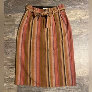 THE GREAT. The Elliott tie waist striped skirt